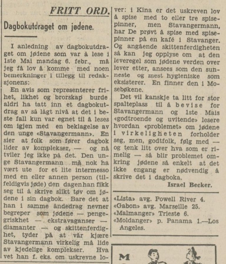 Isreal Becker 1939_jøder