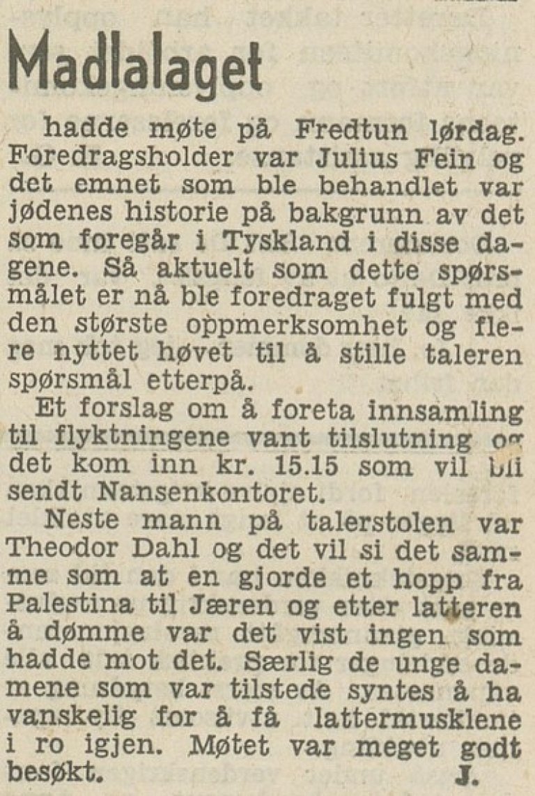 Foredrag 1938
