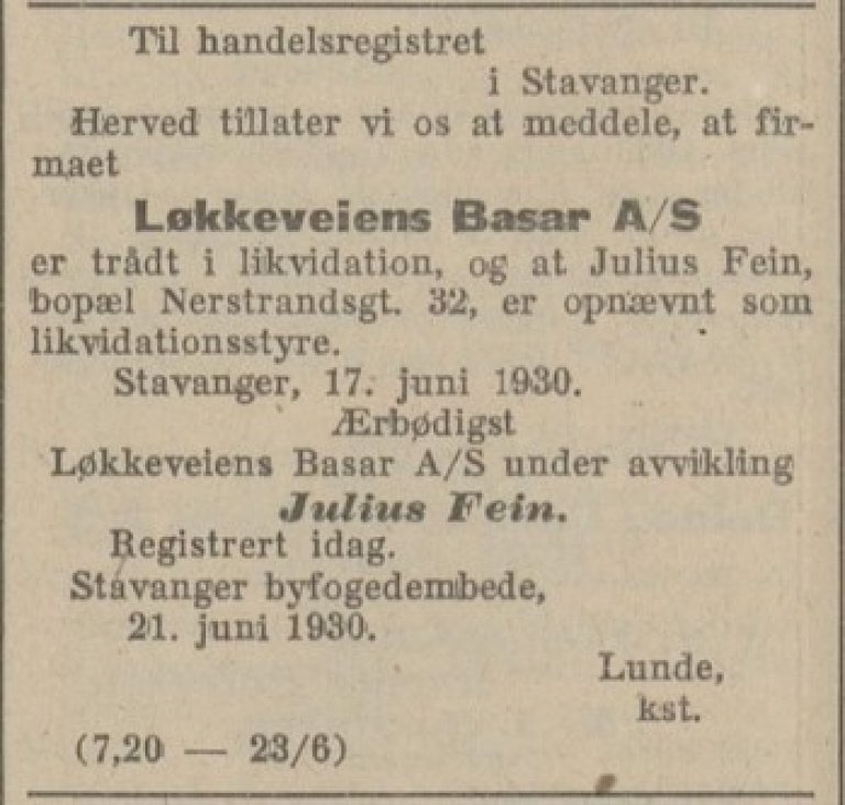 Løkkev 1930