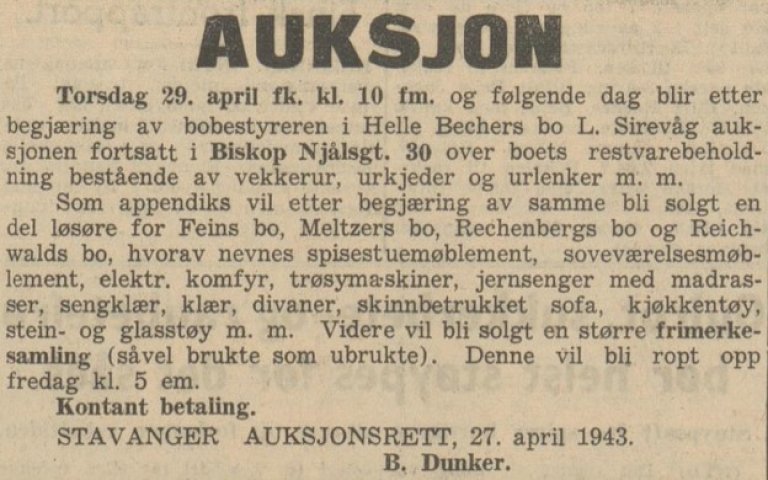 Auksjon 29 april