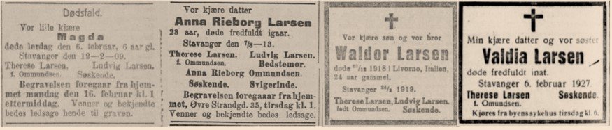 dødsannonser barn Therese A