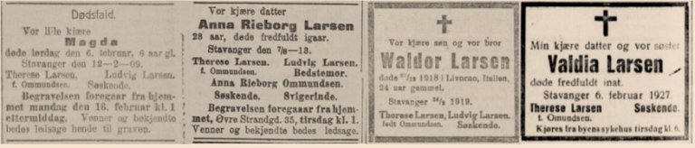 dødsannonser barn Therese A