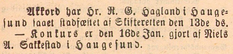 R. G. Hagland_auksjon annonse