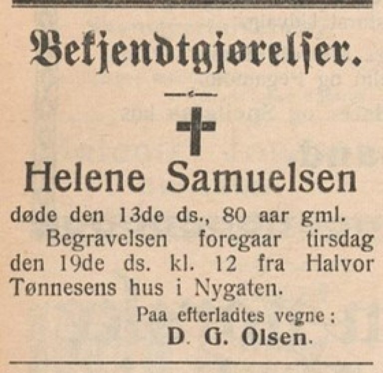 Helene død 1915