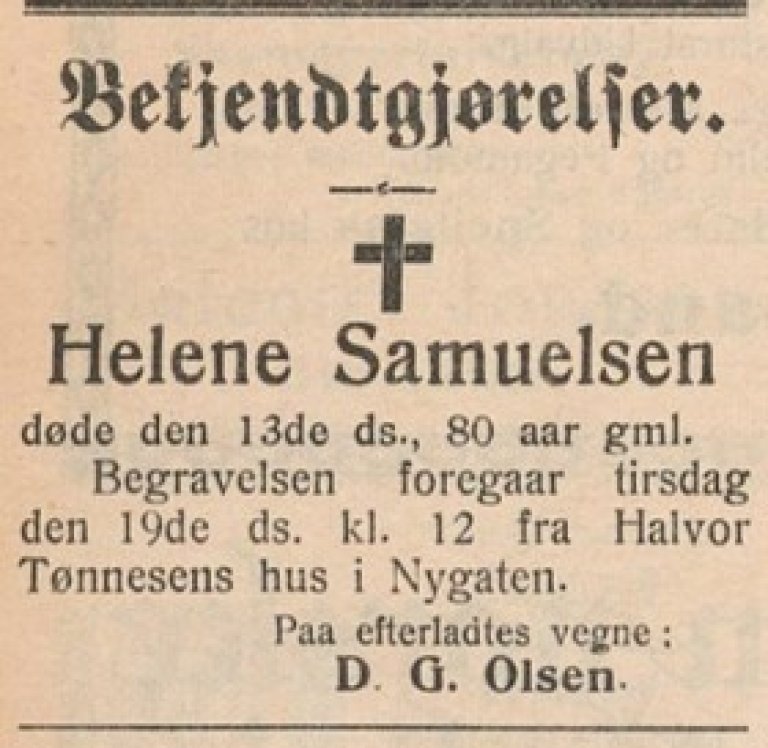 Helene død 1915