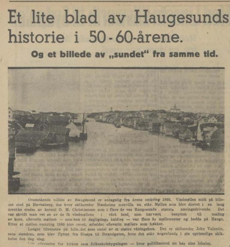 Avisoppslag 1930 Haugesund