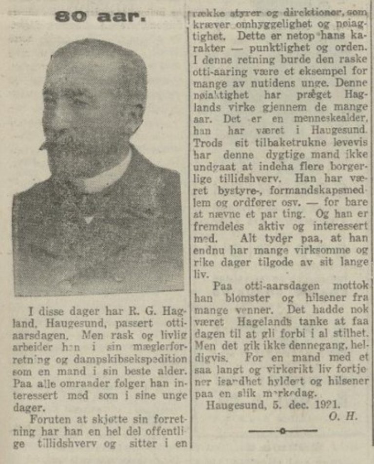 R. G. Hagland_80