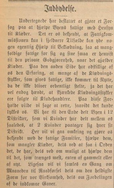 Avisoppslag om fattigdom 1889