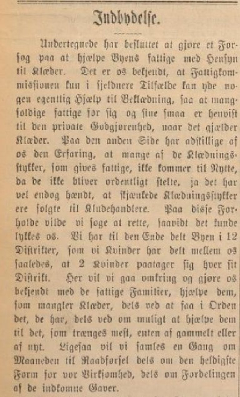 Avisoppslag om fattigdom 1889