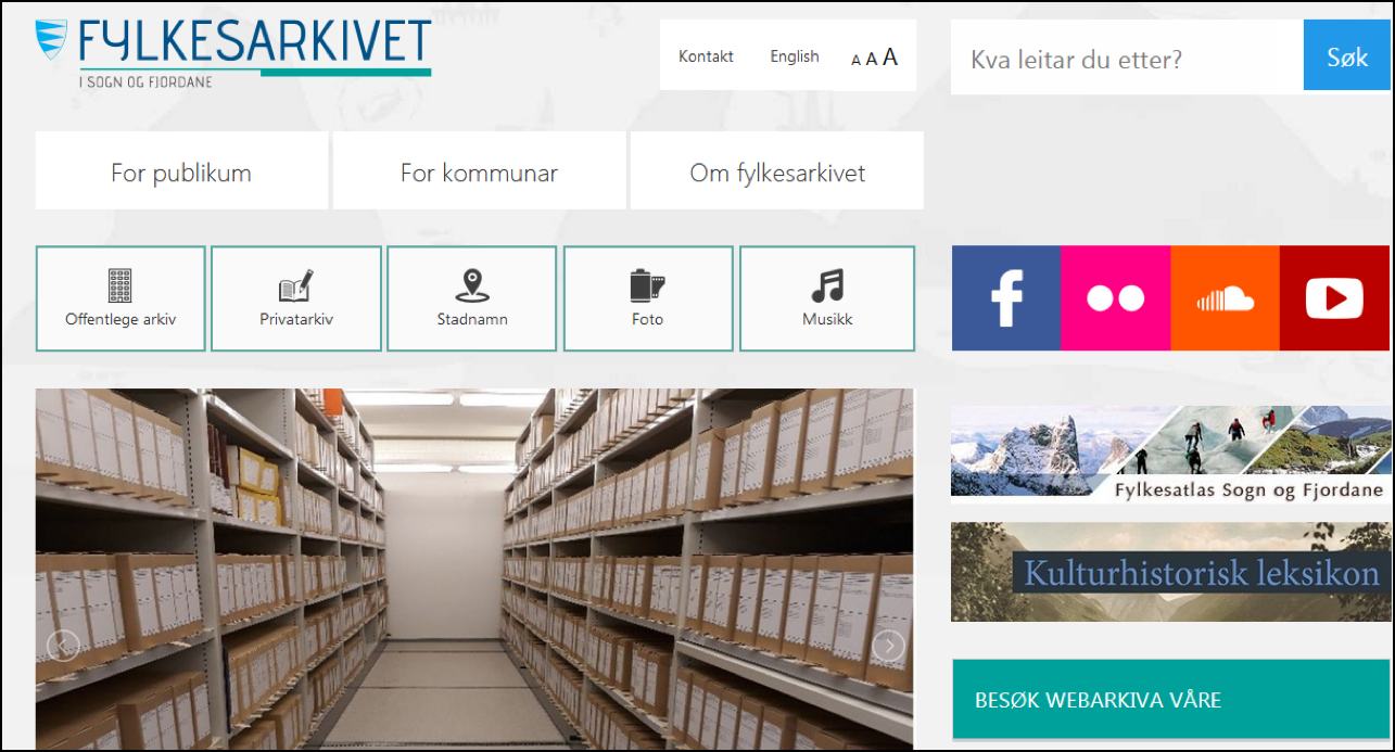 Skjermbilde Fylkesarkivet