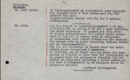 Telefonnotater fra løytnant Kyllingmark 16. april 1940. Han var del av en norsk styrke stasjonert på Bjørnfjell, som måtte kapitulere for tyske bergjegere denne dagen. Seks norske soldater falt i kampene. 