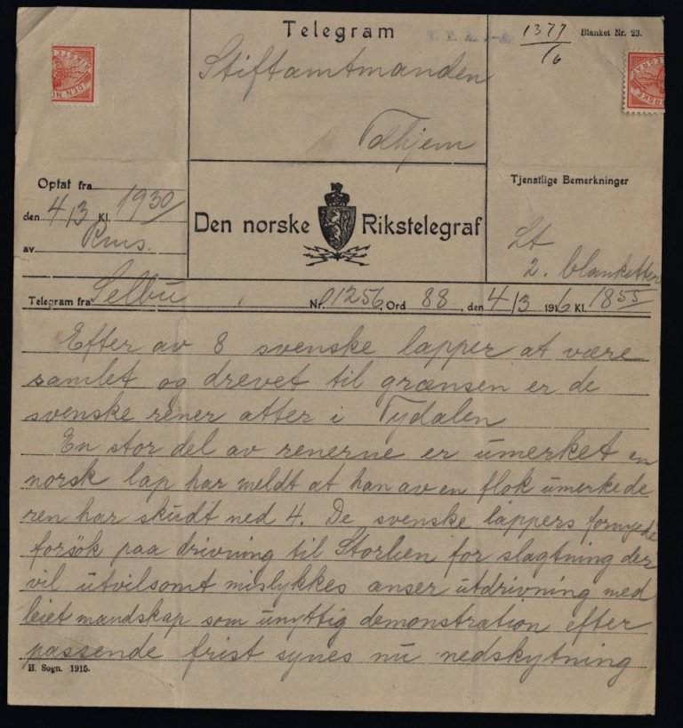 telegram mars 1916