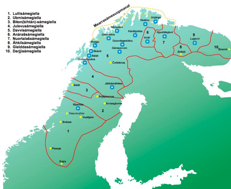 digitalt samisk dialektkart