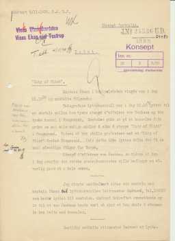 Notat datert 04.11.1939 med informasjon fra Norsk lyttekontroll, side 1