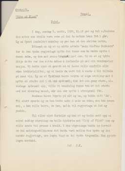 Notat datert 05.11.1939, Halvdan Kohts samtale med von Nauhaus, Det Tyske Rikes Chargé d'Affaires, side 1