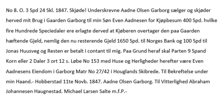 Skøyte på Garborgheimen 1847