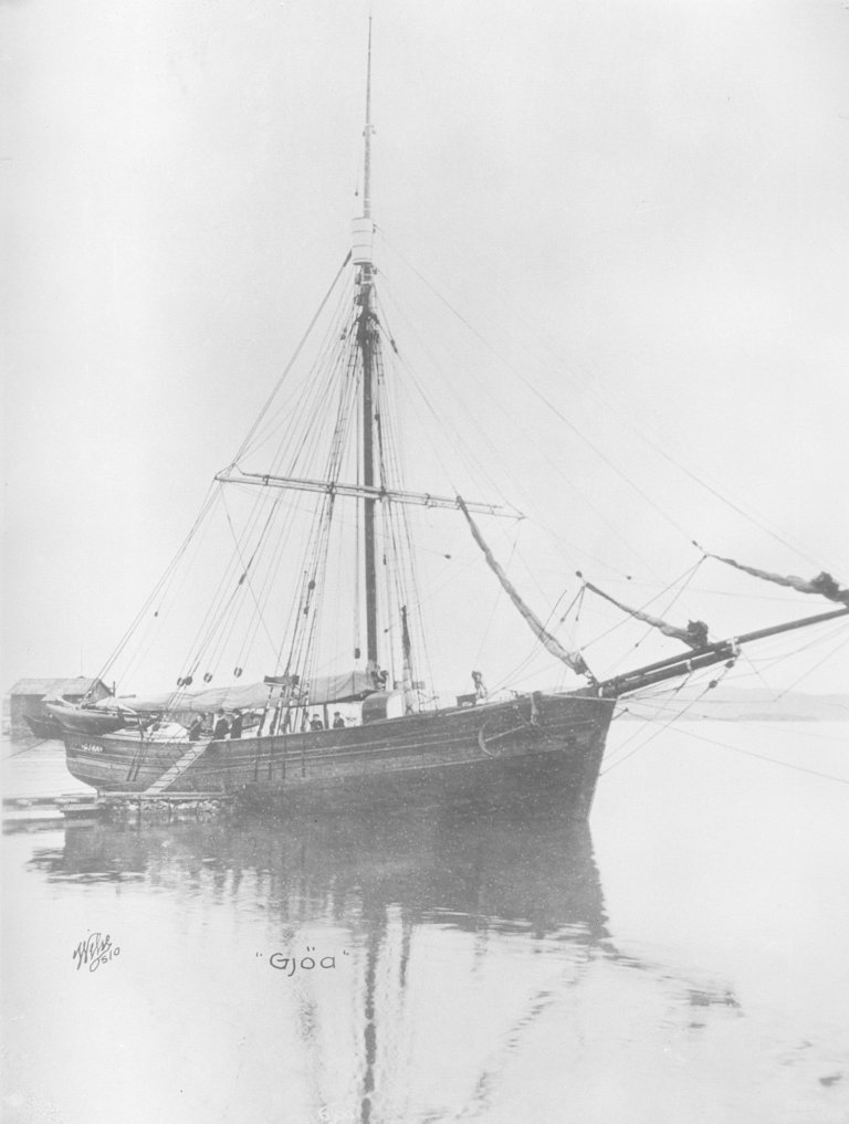 Gjøa, et seilskip bygget i 1872. Fotograf: Anders Beer Wilse, Norsk Folkemuseum