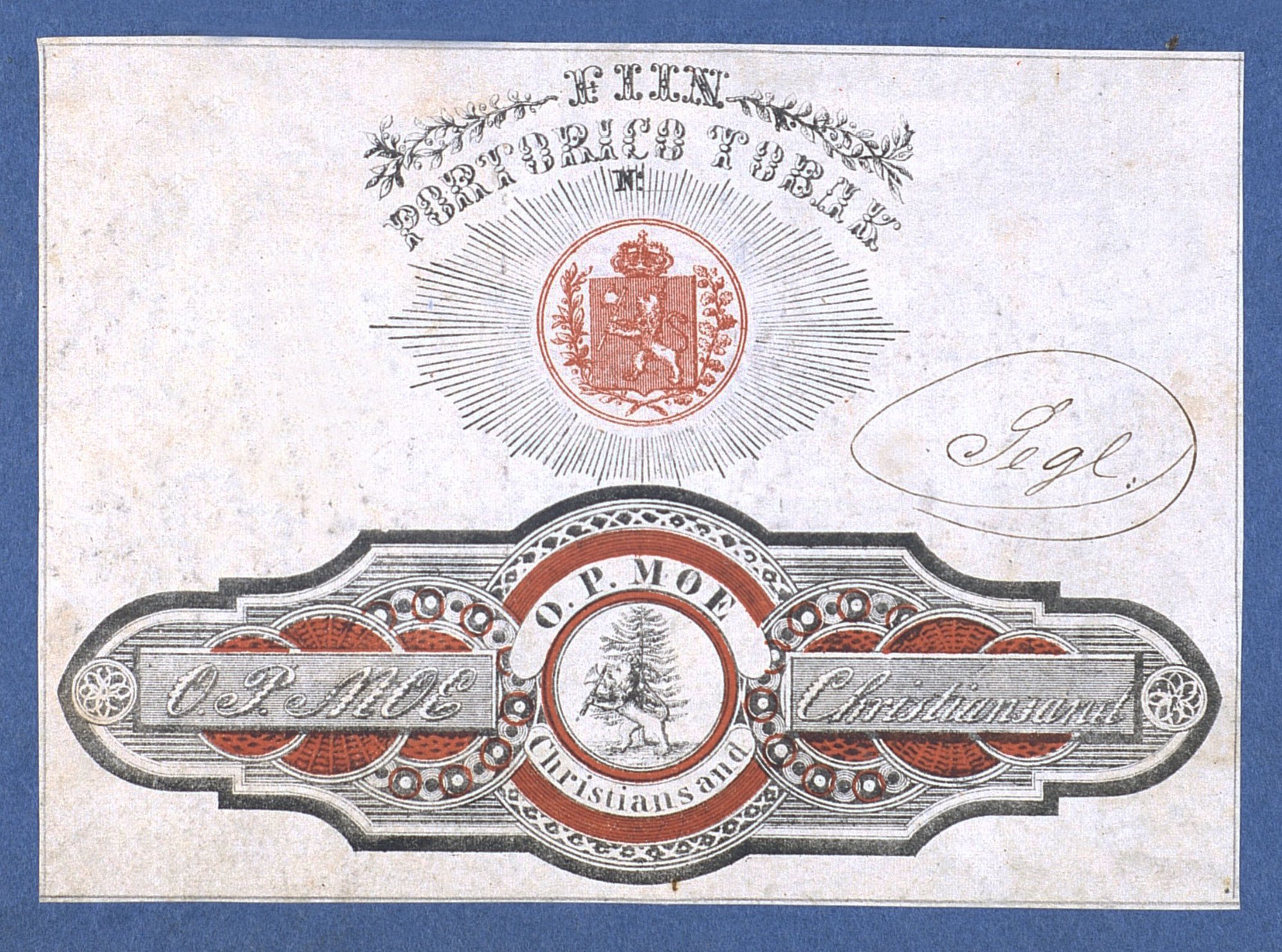 O P Moe Fiin Porto Rico Tobak