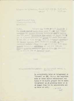 Kodet melding oversatt til klartekst datert Karlstad 14.09.1905