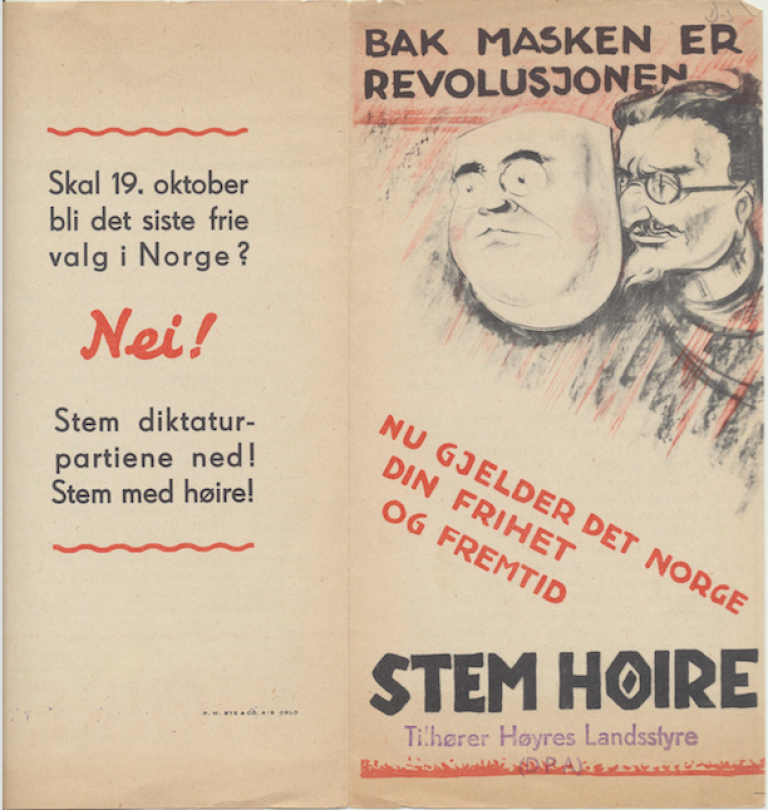 Pa0583, Høyre, valgbrosjyre 1936, revolusjon