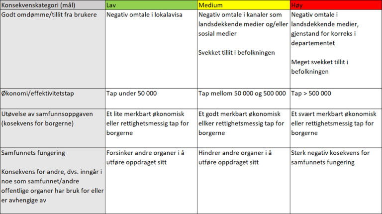 Figur 4: konsekvenskategorier